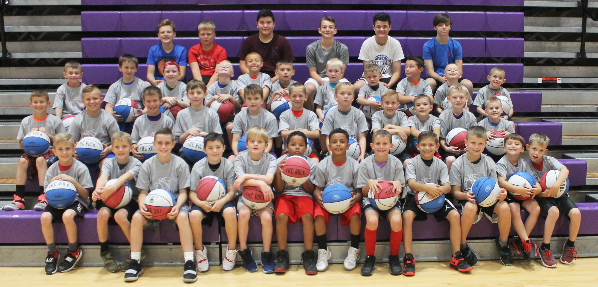 Boys basketball campers grades 1-4